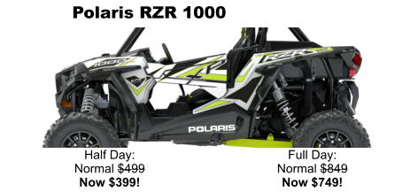 Polaris RZR 1000 2 seat For Rent At St. Anthonys Dunes